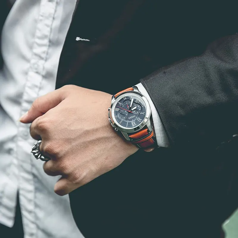 Fossil Grant Chronograph Blue Leather Men's Watch | FS5210